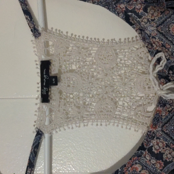 Large floral Bohemian tank top in blue,pink and red by lily Morgan - Picture 9 of 10